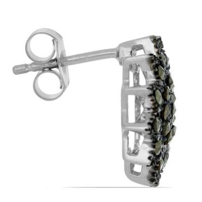 BUY AUSTRIAN MARCASITE GEMSTONE FLORAL EARRINGS IN 925 SILVER 